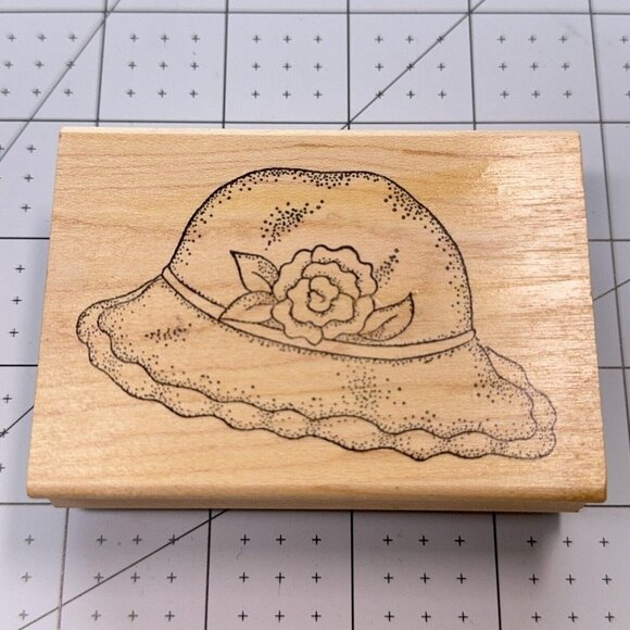 Ann-ticipations Other - Rose Hat  Rubber Stamp Ann-ticipations Spring Summer Flower Garden Fashion Craft